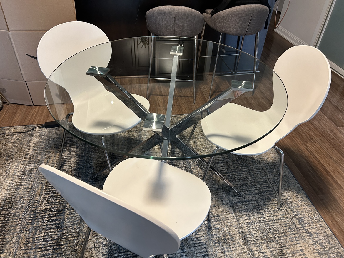 Structure Glass Dining Table and Three Chairs - photo 3