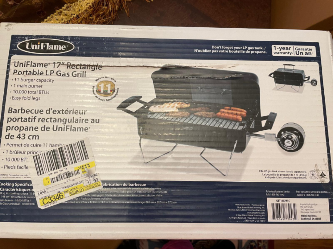 UniFlame 17" Rectangle Portable LP Gas Grill - photo 2