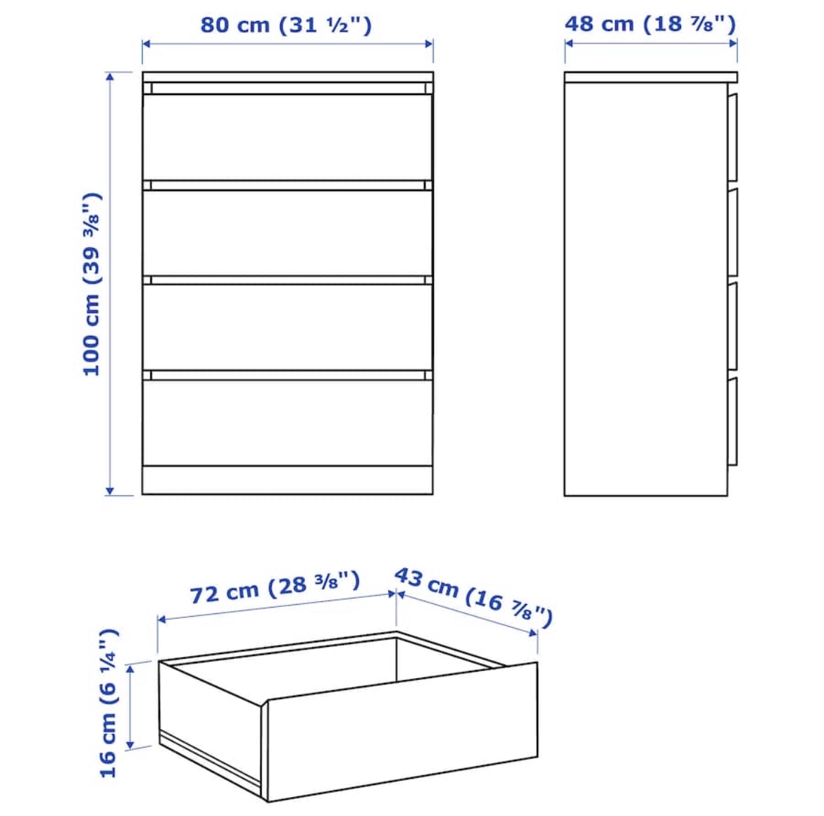 White Ikea Malm Dresser - photo 5