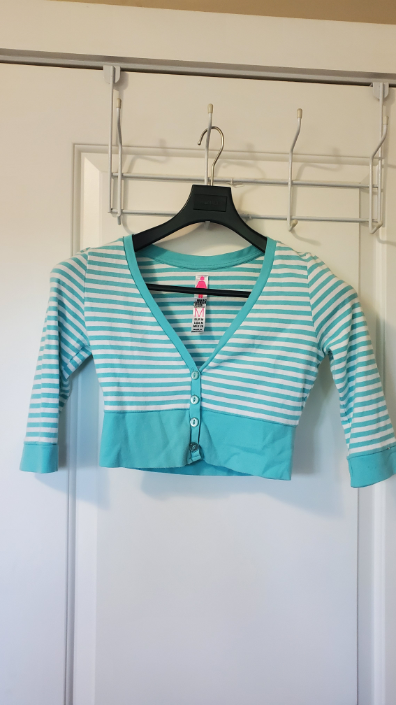 stripe crop cardigan thumbnail