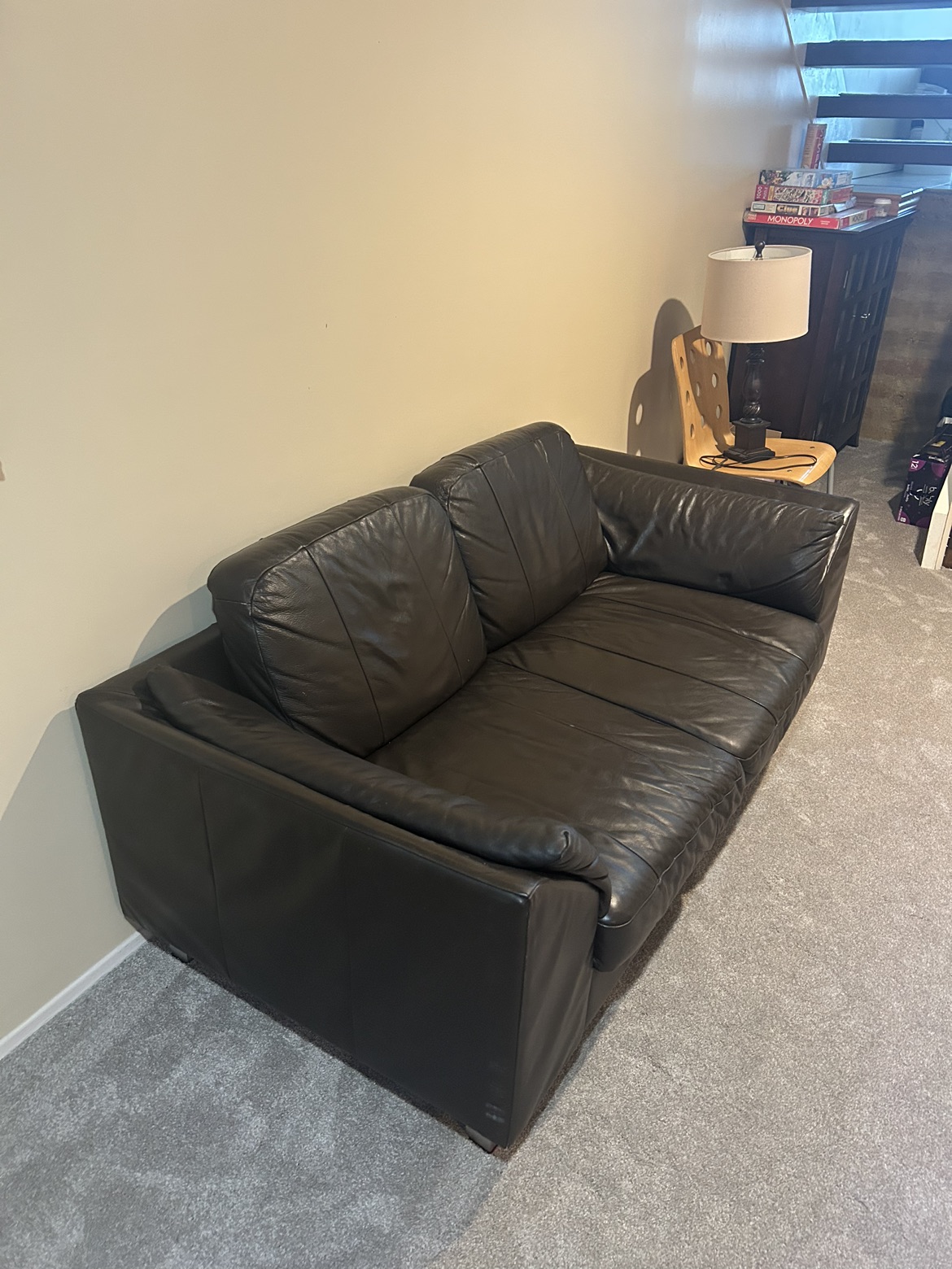 Brown leather loveseats - photo 3
