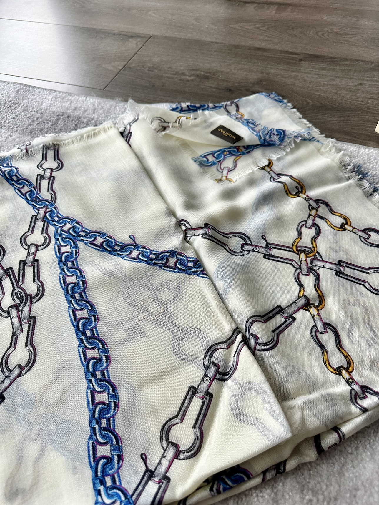 Louis Vuitton Multicolor Chain Print Scarf image indicator(6)