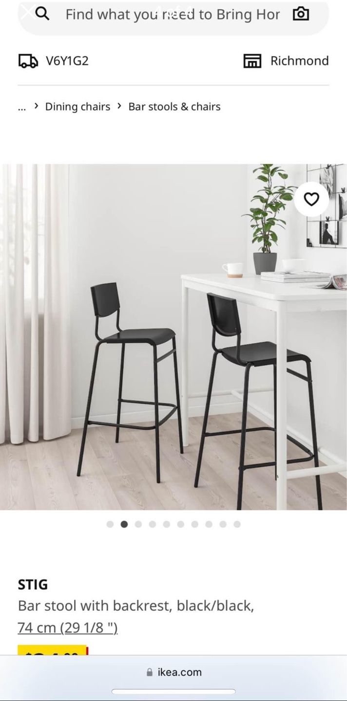 2 Ikea Stig Bar stools 74cm version - photo 4