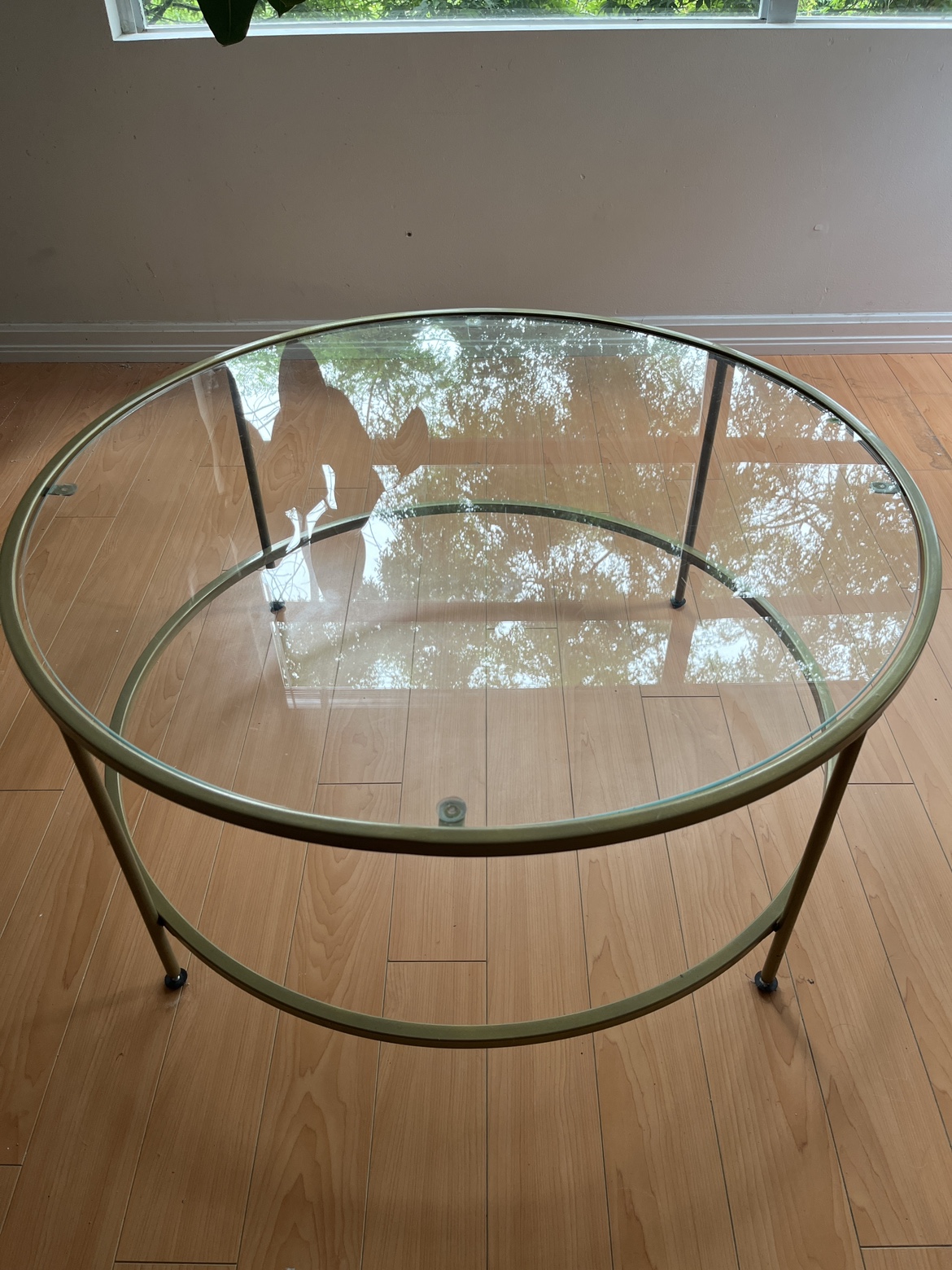Glass coffee table