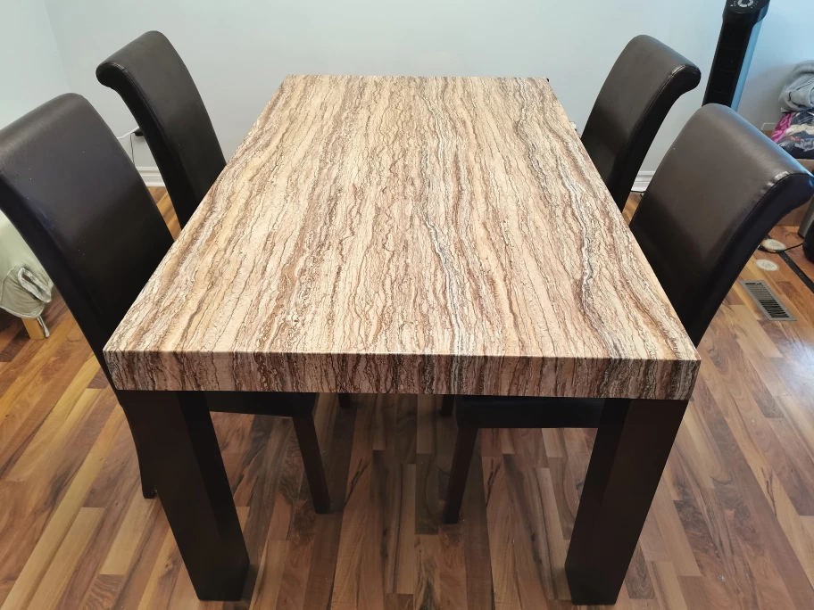 Faux Marble Top Dinner Table - photo 3