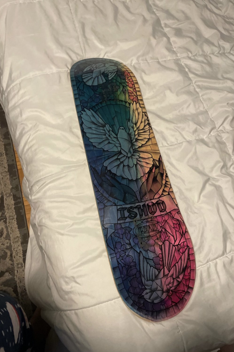 Stained Glass Artwork Skate Deck