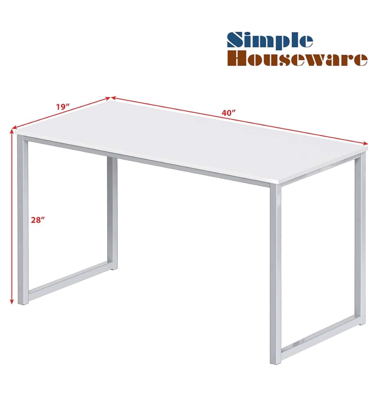 White Desk with Metal Legs - photo 2
