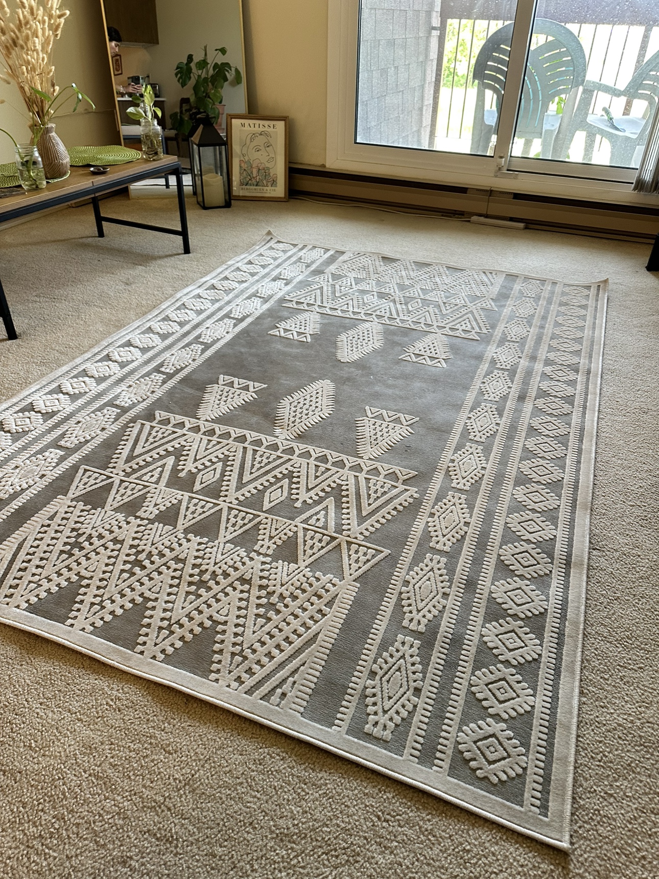 Grey and White Rug