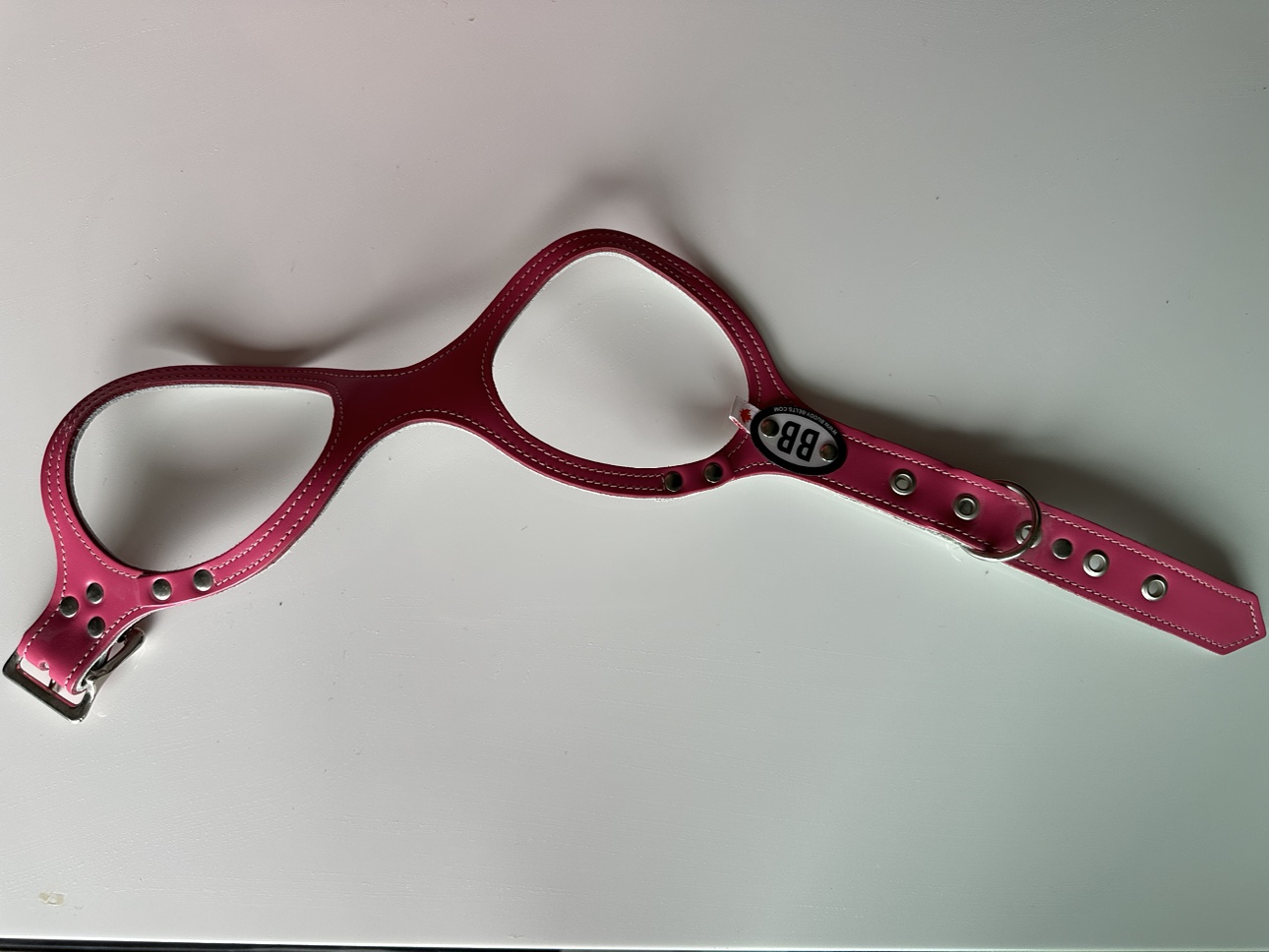 Pink Leather BuddyBelt Dog Harness
