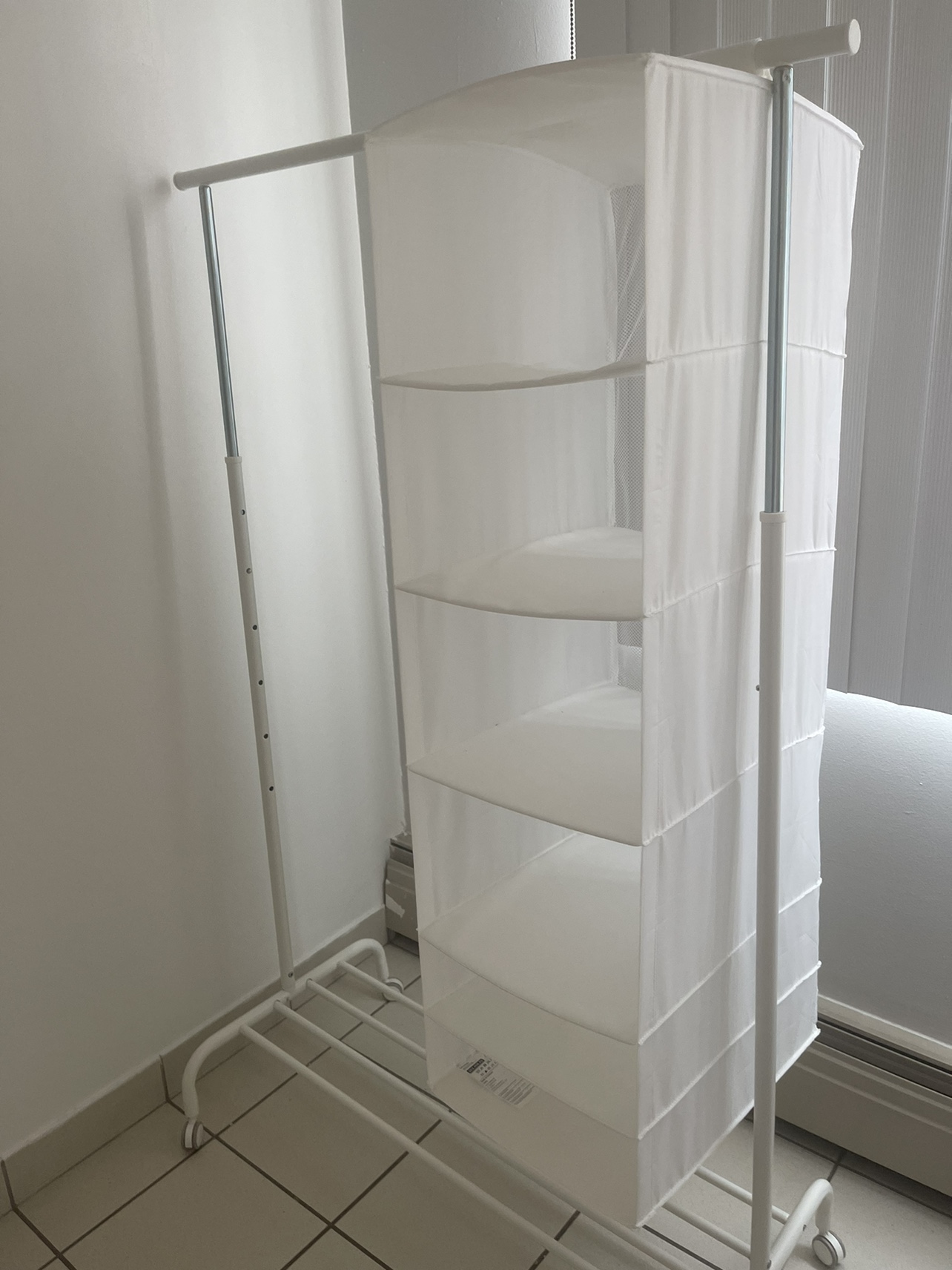 IKEA White Clothes Rack with organiser - photo 2