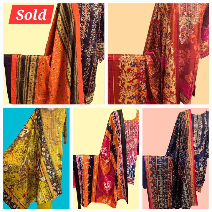 Pakistani Three Piece Stitched Suits