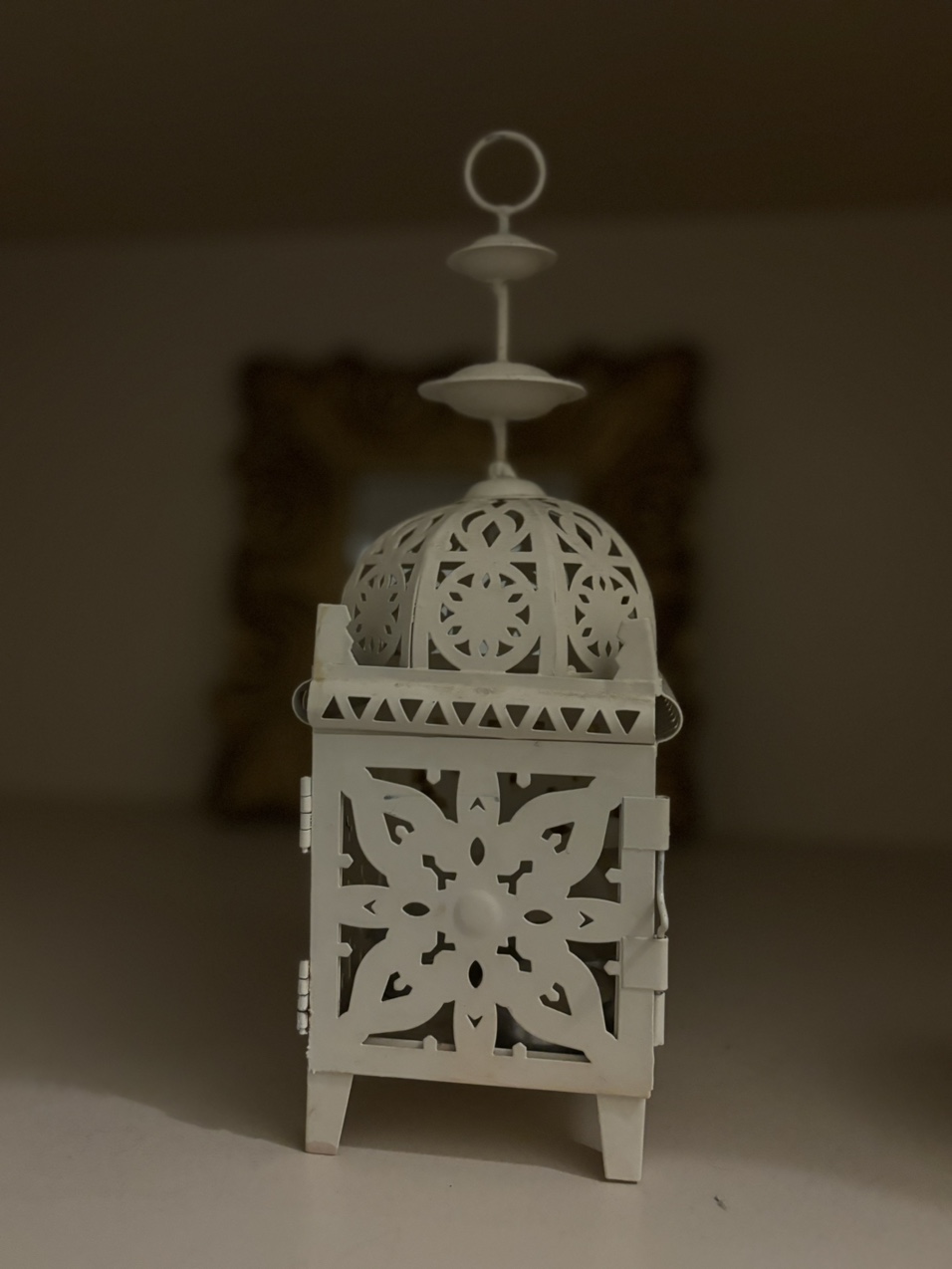 Off White Metal Lantern