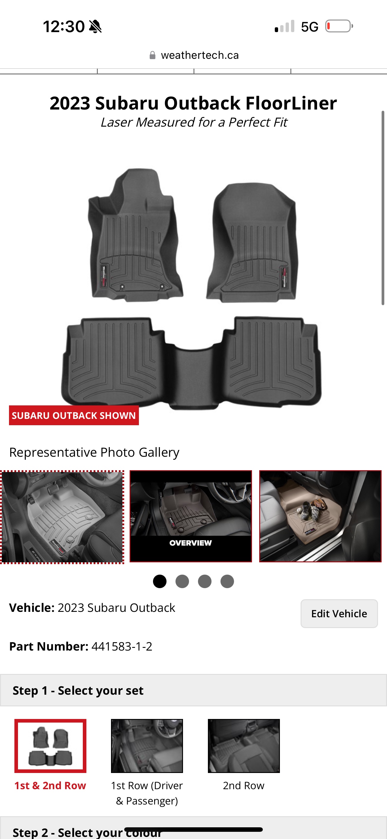 WeatherTech FloorLiner for 2023 Subaru Outback