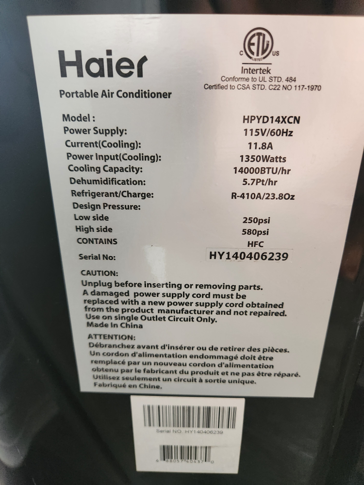 Haier 14,000 BTU Portable Air Conditioner - photo 3