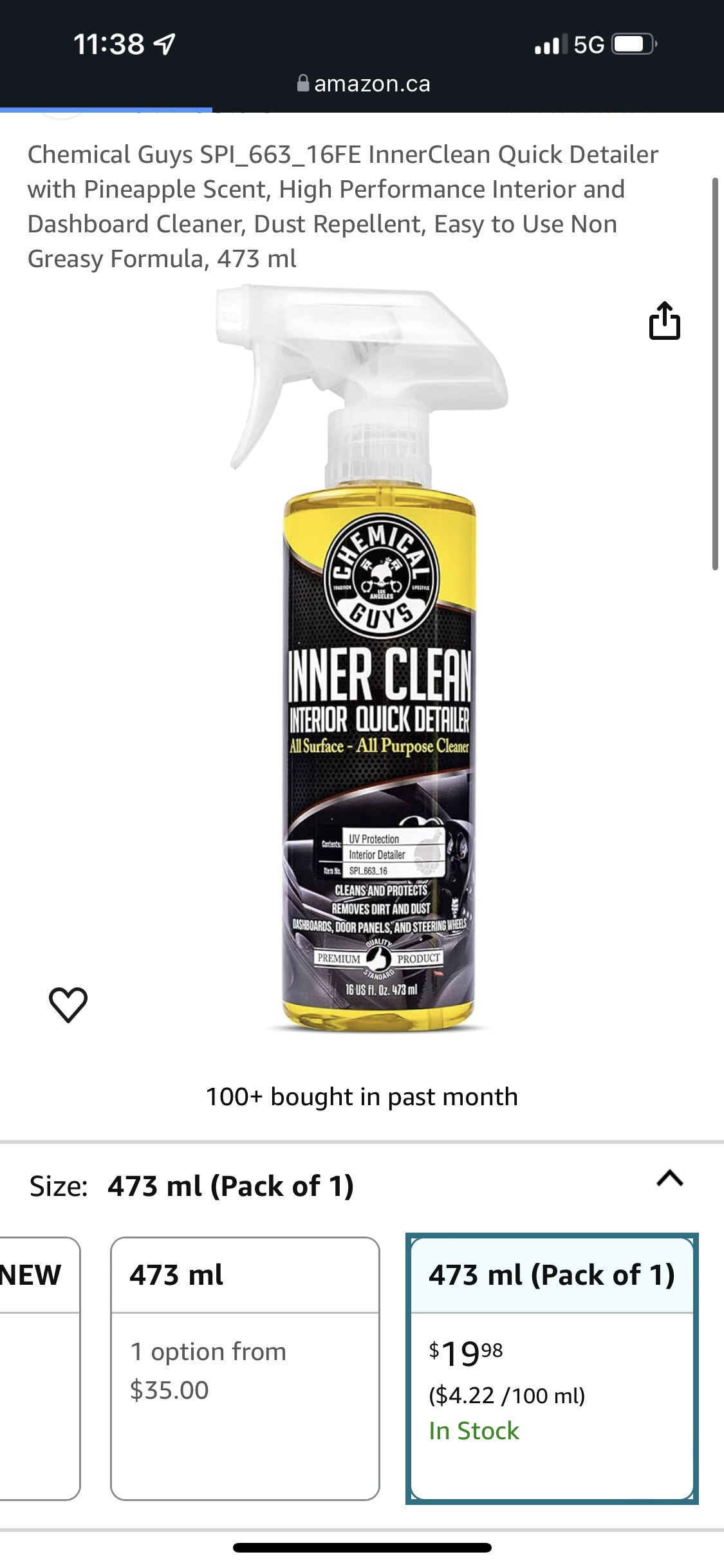Chemical Guys InnerClean Interior Quick Detailer thumbnail