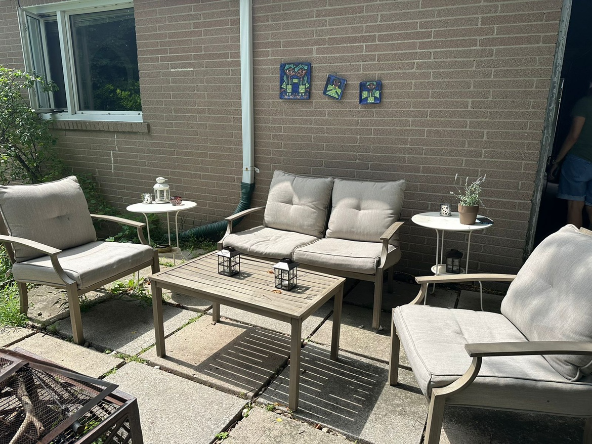 Outdoor metal patio set