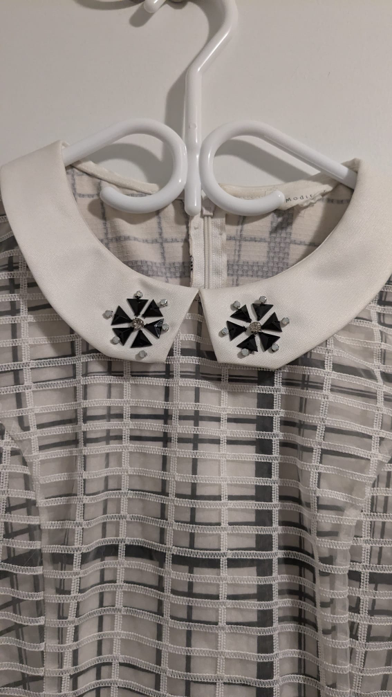 White and Black Checkered Dress, size small (S) image indicator(2)