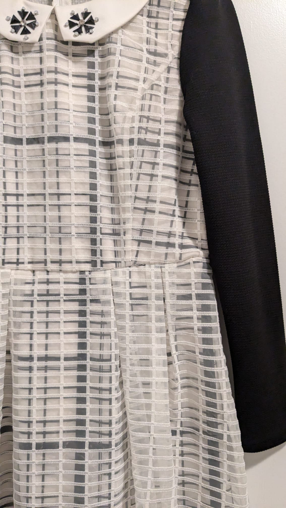 White and Black Checkered Dress, size small (S) image indicator(3)