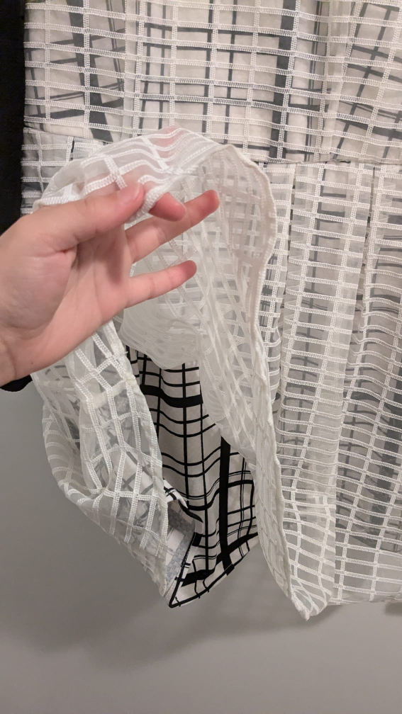 White and Black Checkered Dress, size small (S) image indicator(6)