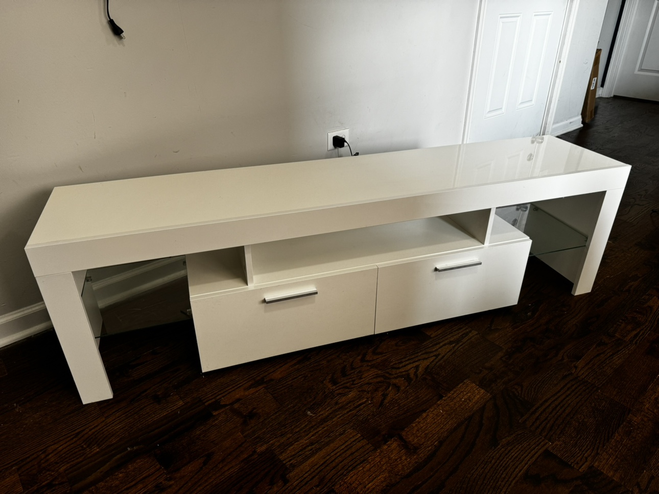 White tv stand