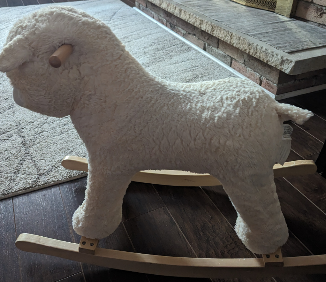 White Plush Rocking Lamb thumbnail