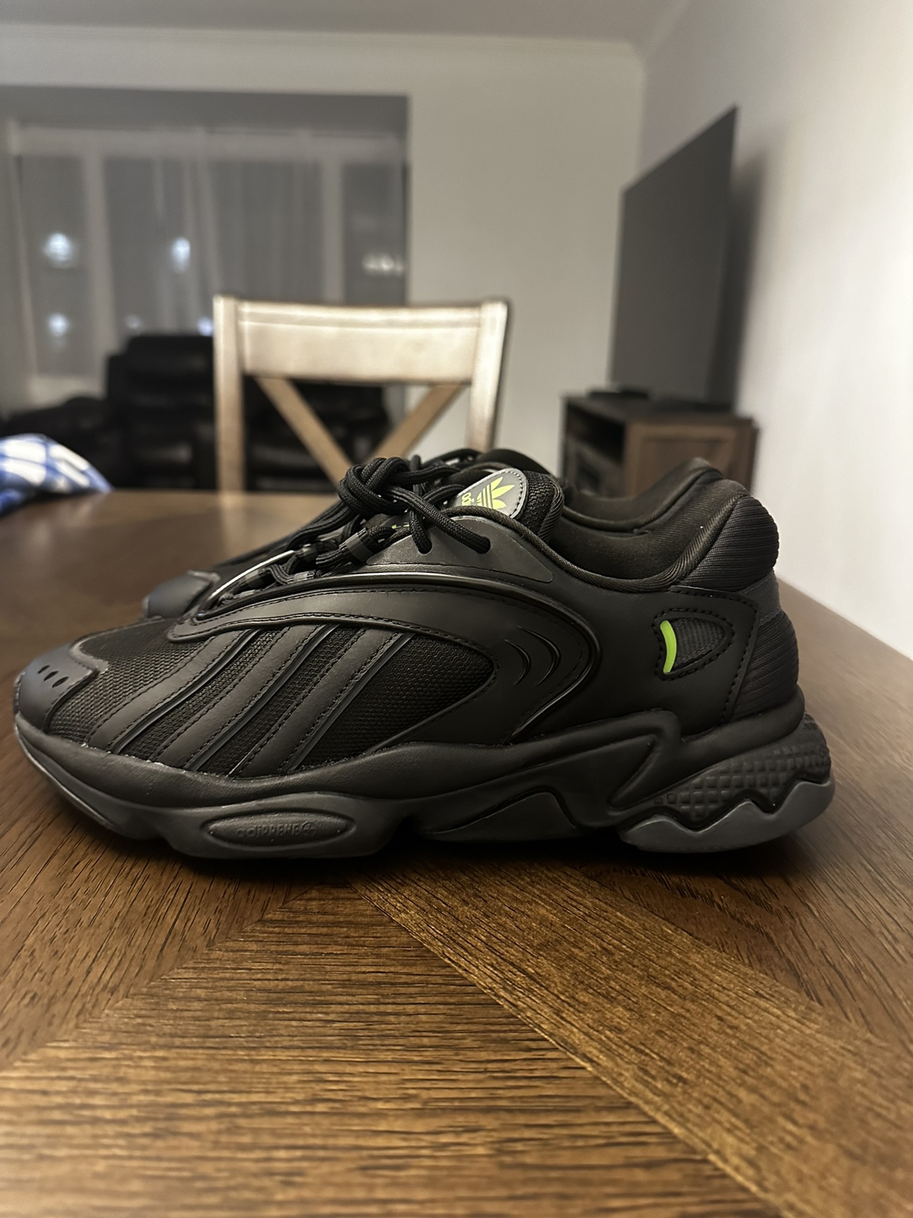 Mens adidas oztrail black solar green image indicator(2)