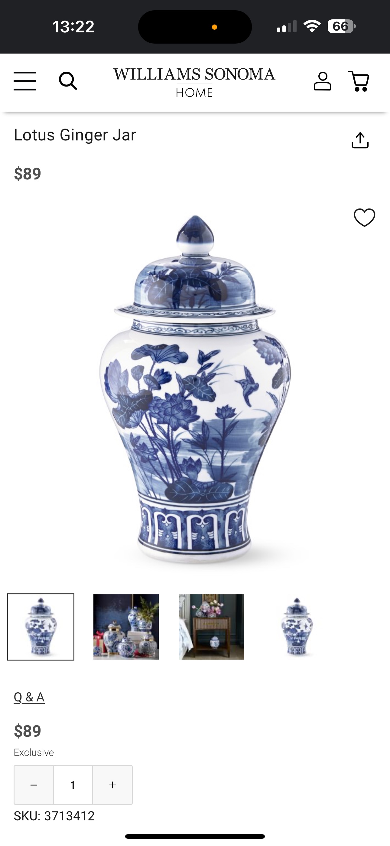 Williams Sonoma Large Blue China Jar image indicator(6)