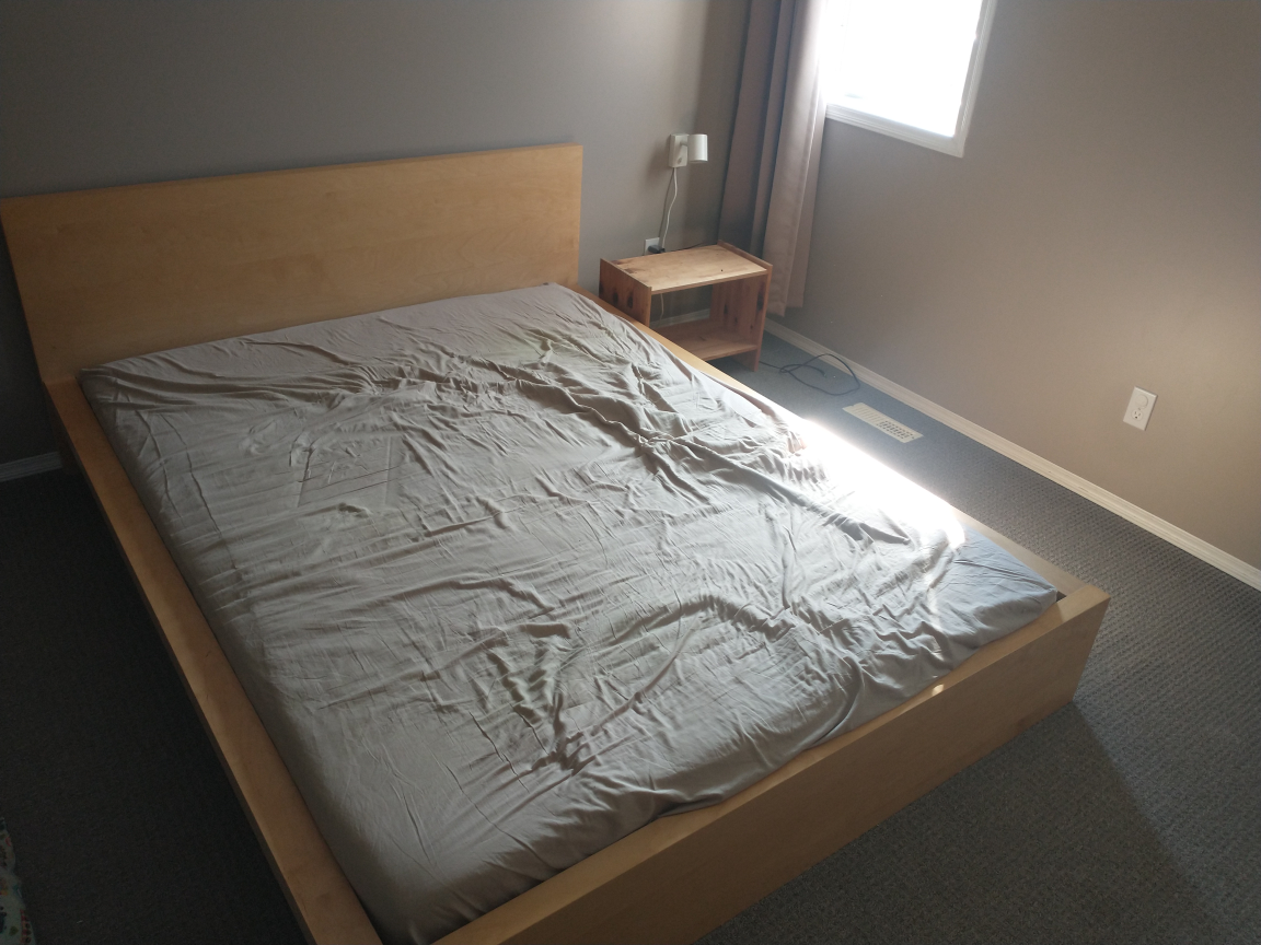 Ikea Malm bed with mattress, qeen