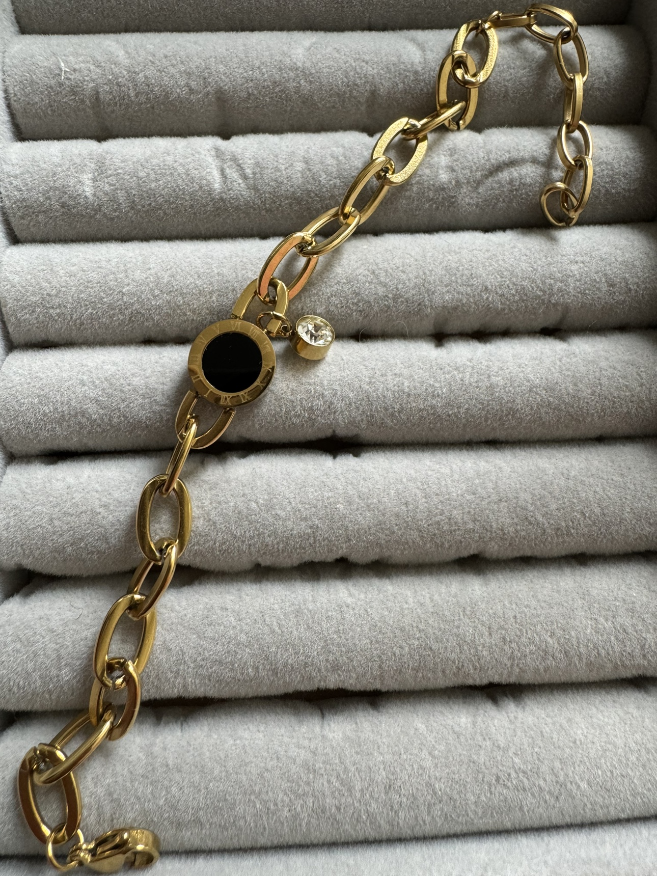 Gold Chain Bracelet with Charm