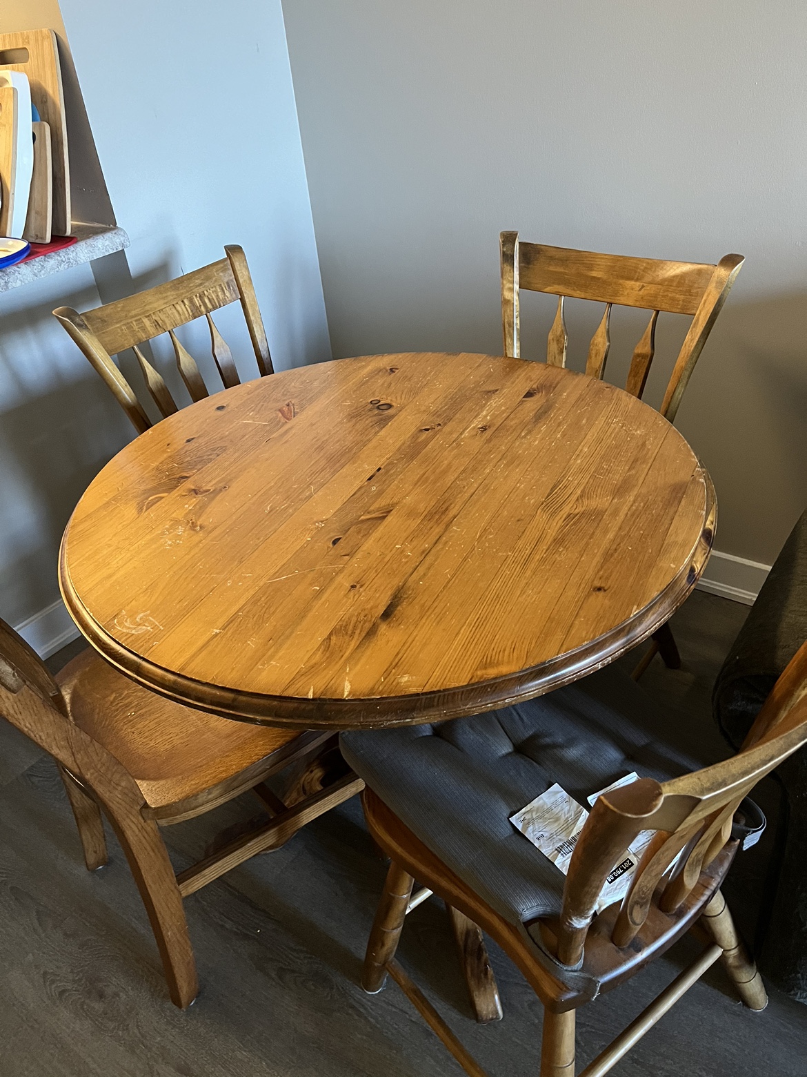 Wooden Circle Dining set 4 Chair - photo 2