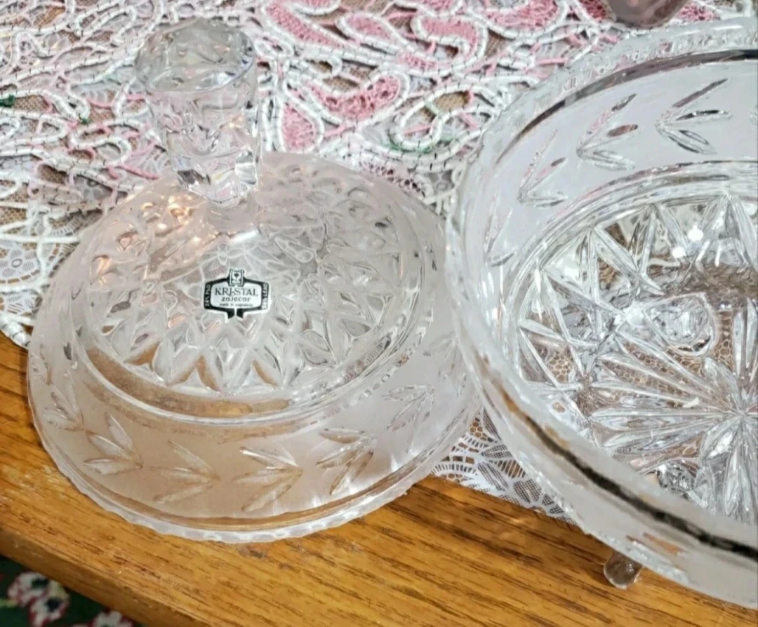 candy dish with lid and leg  crystal image indicator(3)