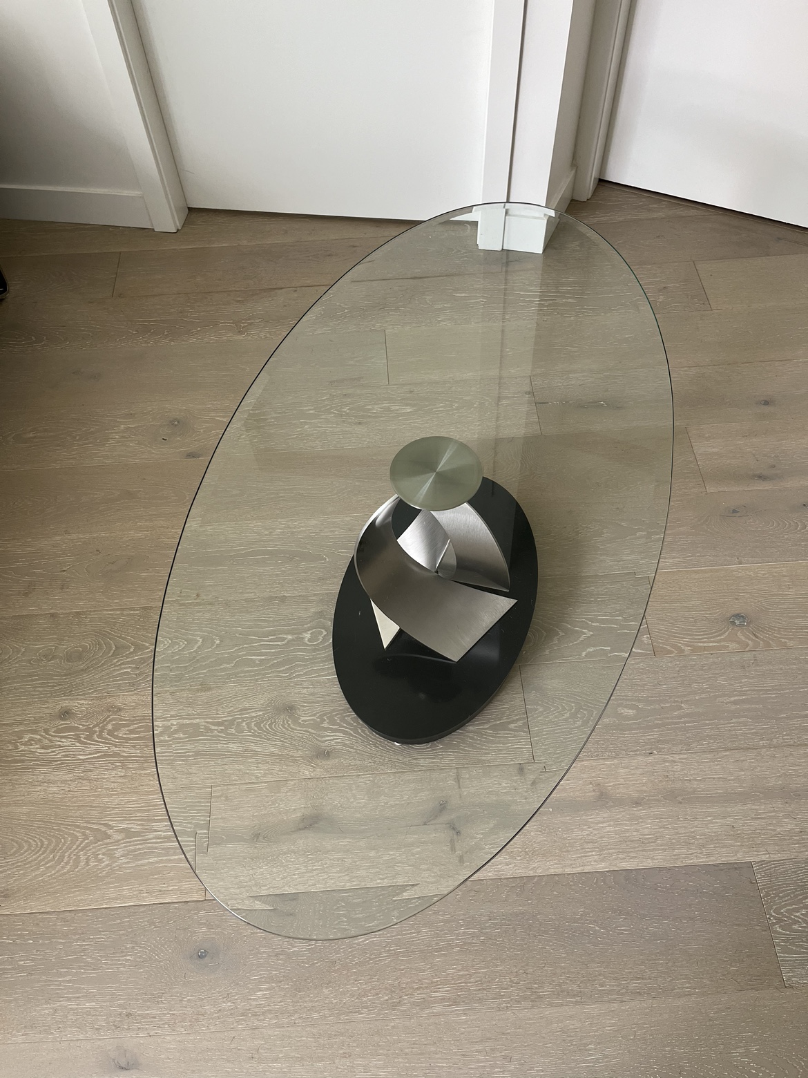 Glass and Metal Coffee Table - photo 3