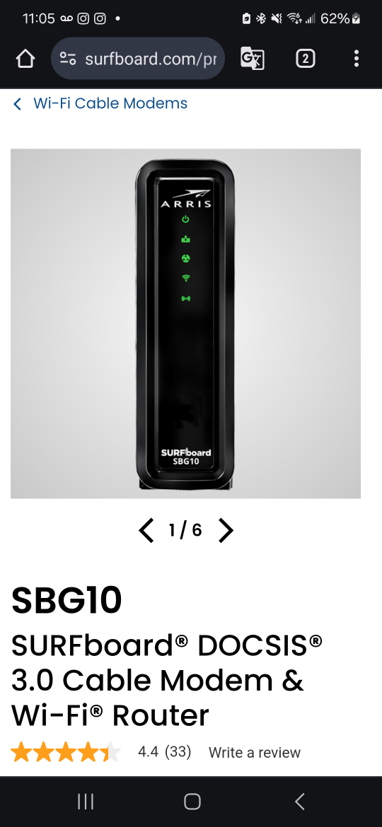 Cable Modem & Wi-Fi Router - ARRIS SURFboard SBG10 #freecycle - photo 2