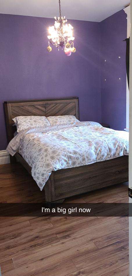 bed frame and night stand