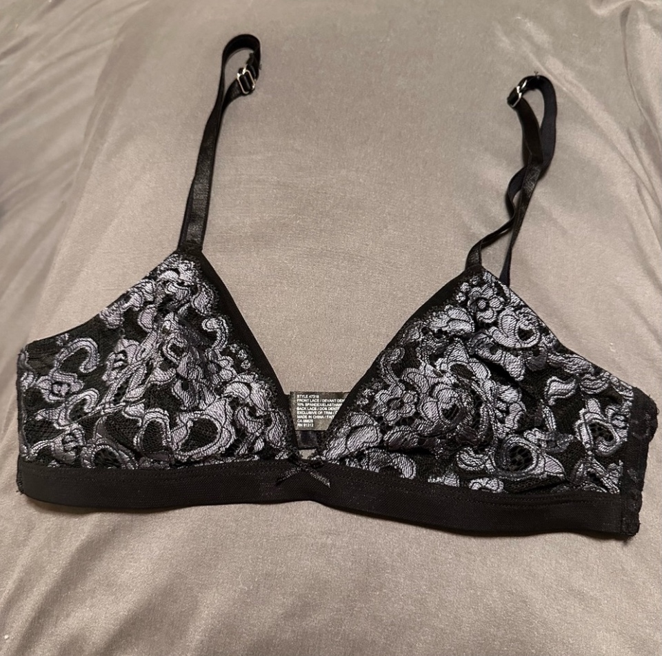 Black Floral Lace Bra (Medium) Platinum Lingerie - photo 3
