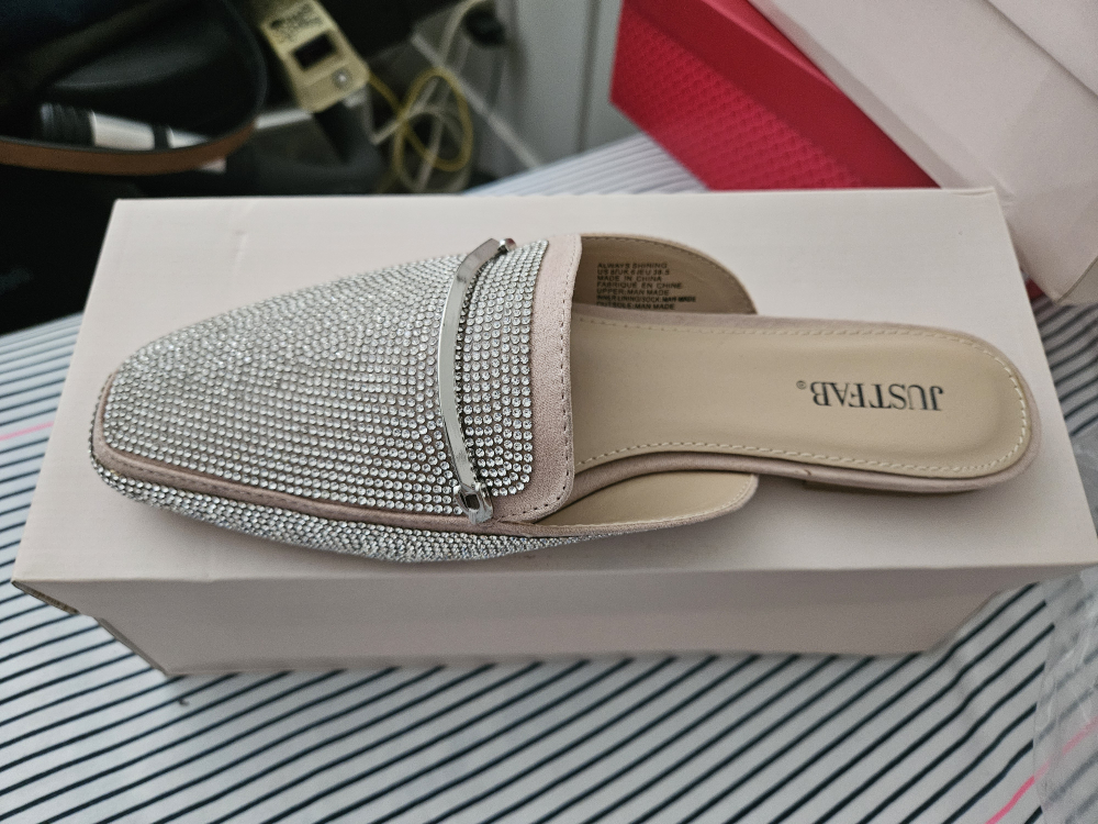 Two for $50 - Always Diamond Mules size 8 and White Mules 7.5