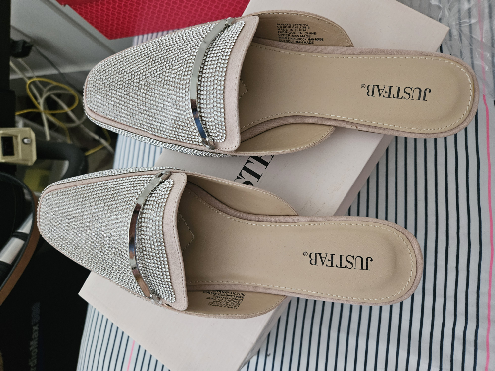 Two for $50 - Always Diamond Mules size 8 and White Mules 7.5 - photo 2
