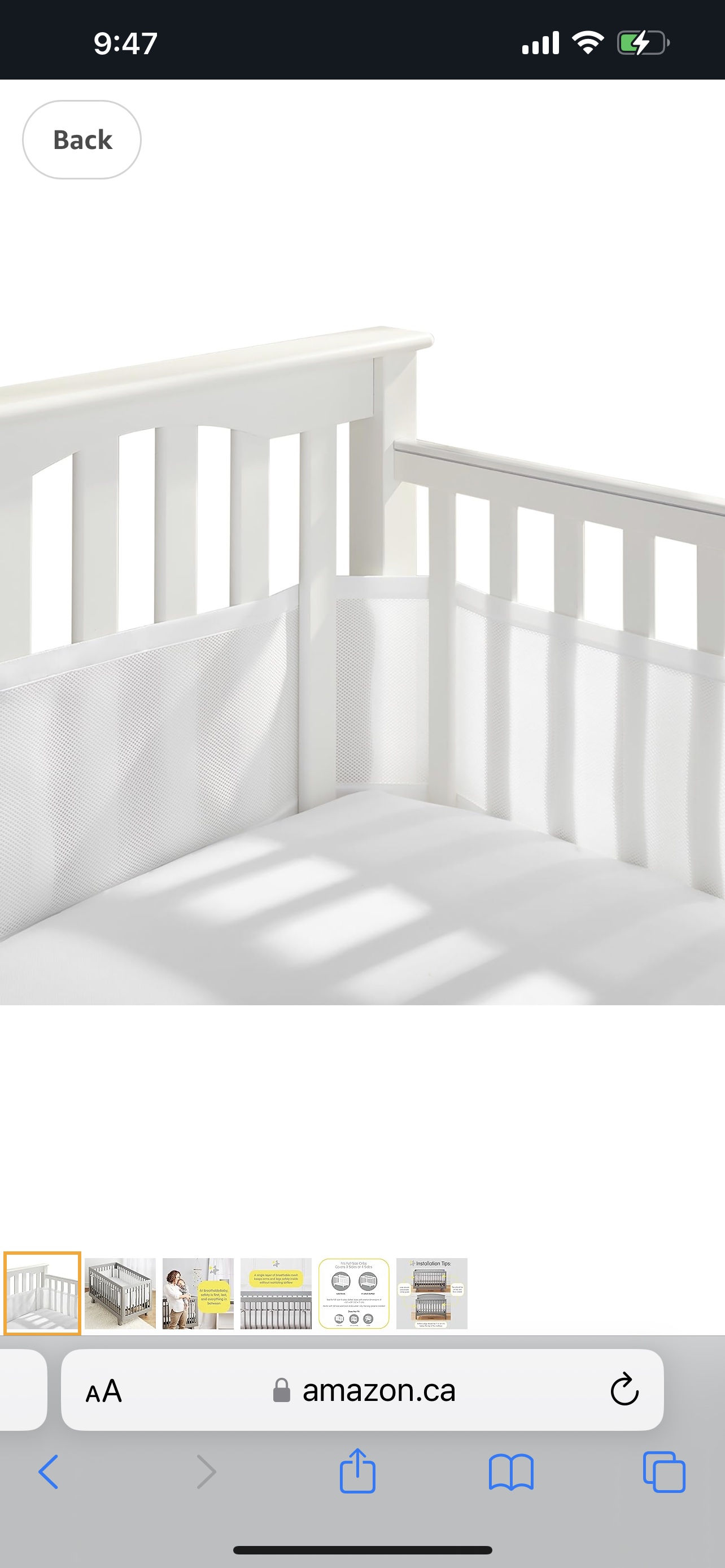 White Crib Bumper - Breathable