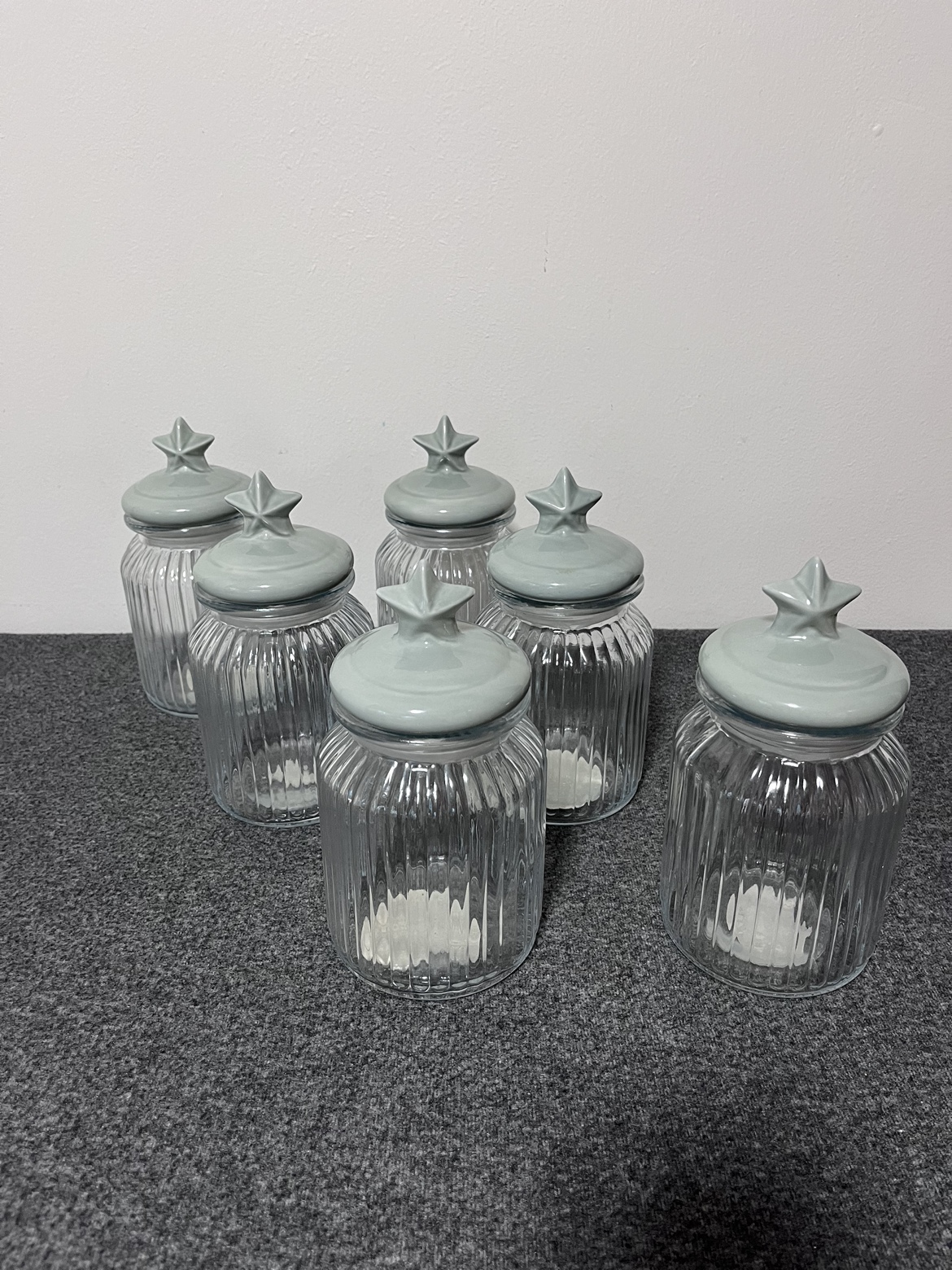 6 Piece Glass Spice Jar