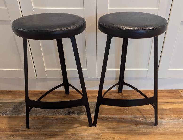 2 x Leather EQ3 Counter Stools