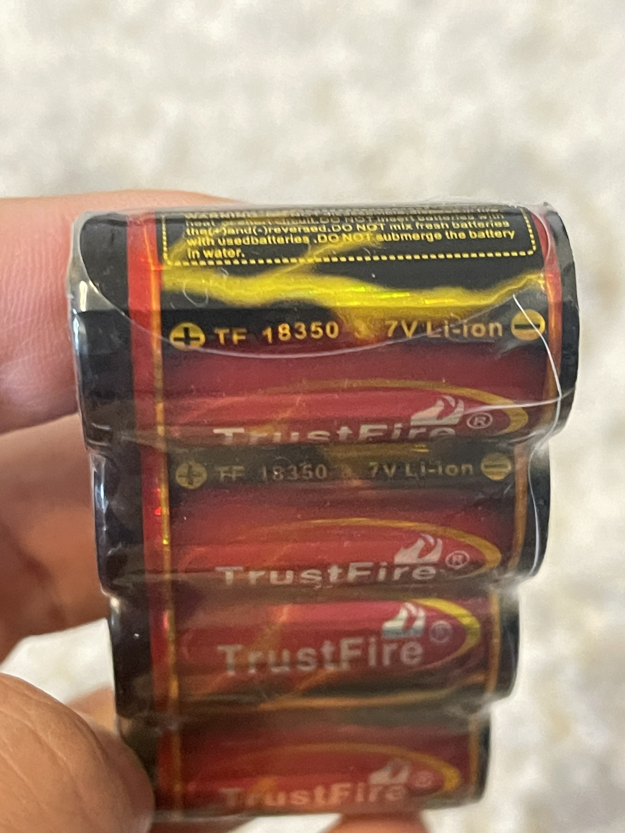 TrustFire 18350 Rechargeable Batteries. Pack of 4 for $4. image indicator(3)