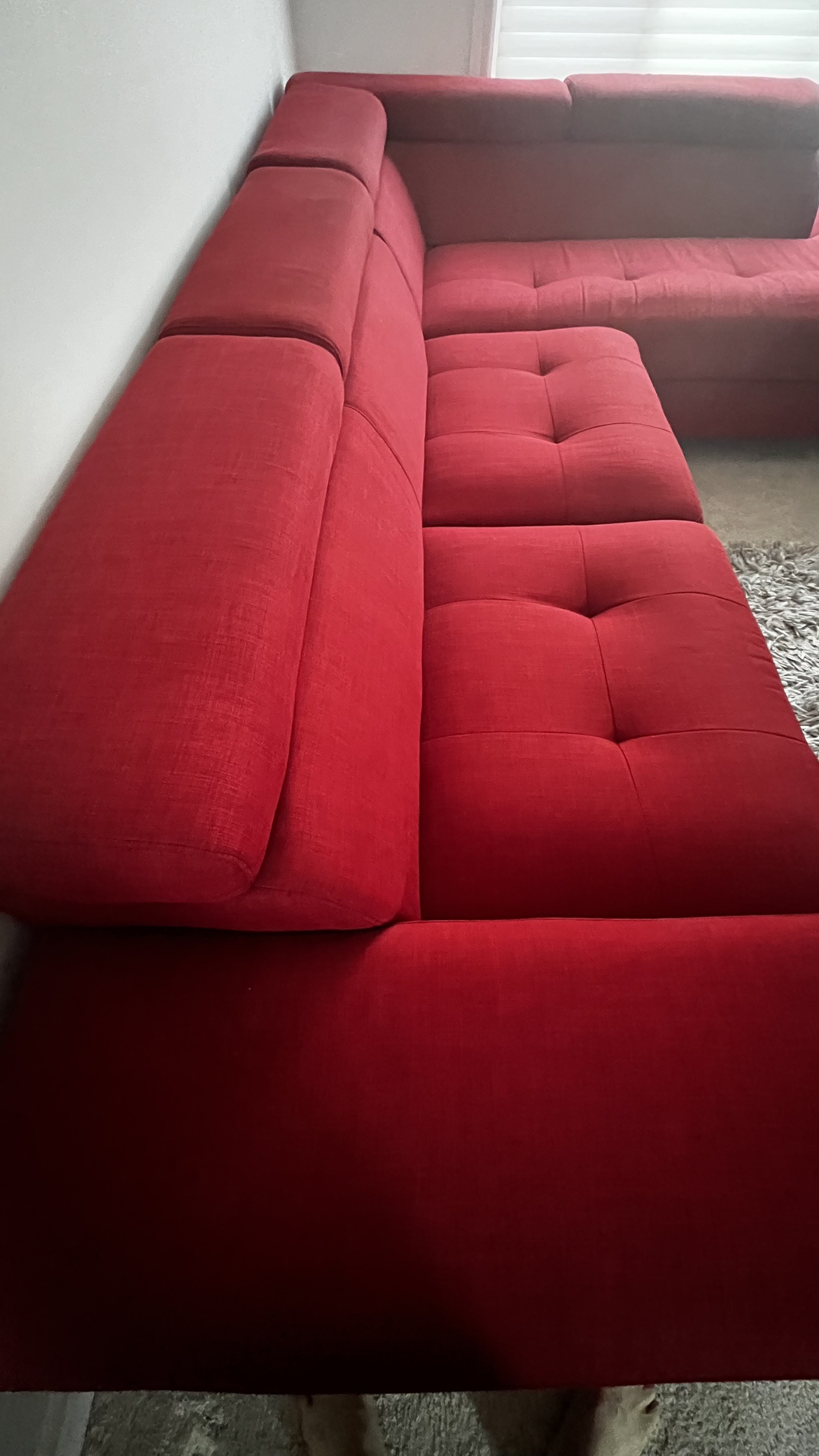 Red Modern fabric sectional in excellent condition image indicator(3)