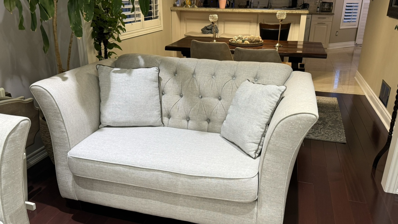 Grey Button Tufted Sofa