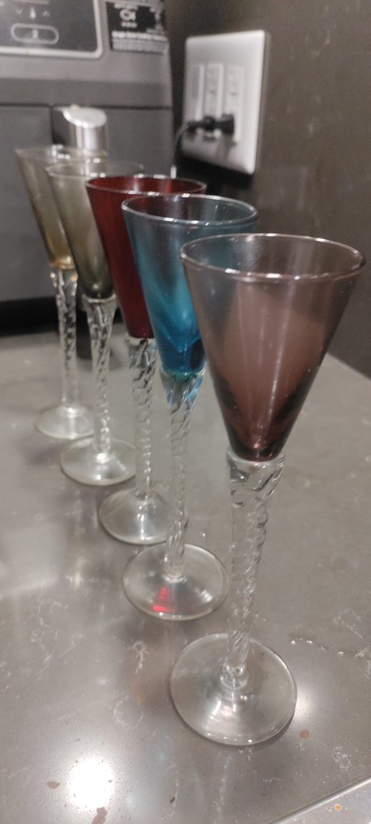 Set of 5 Vintage Twisted Stem Glasses image indicator(3)