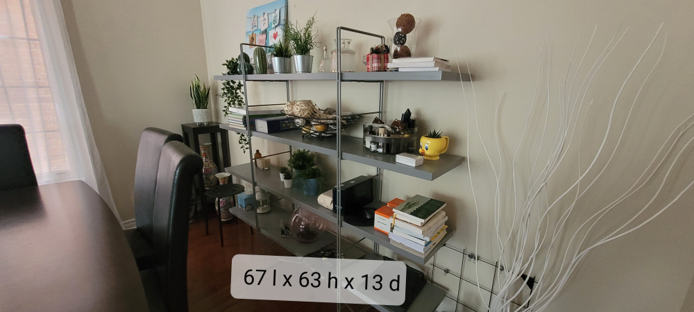 grey bookshelf storage shelving unit - photo 2