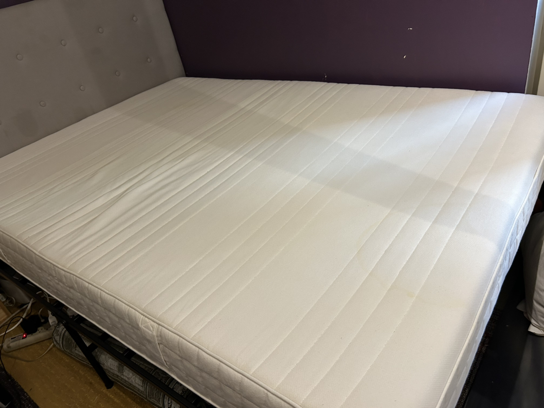 Bed frame with mattress and headboard thumbnail