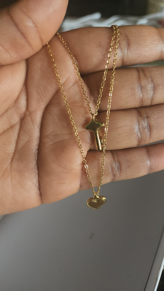 Gold Key and Heart Necklace - photo 2