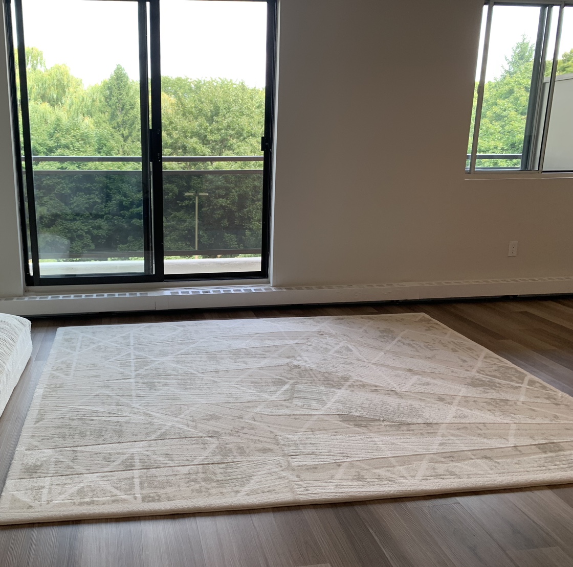 White Geometric Rug