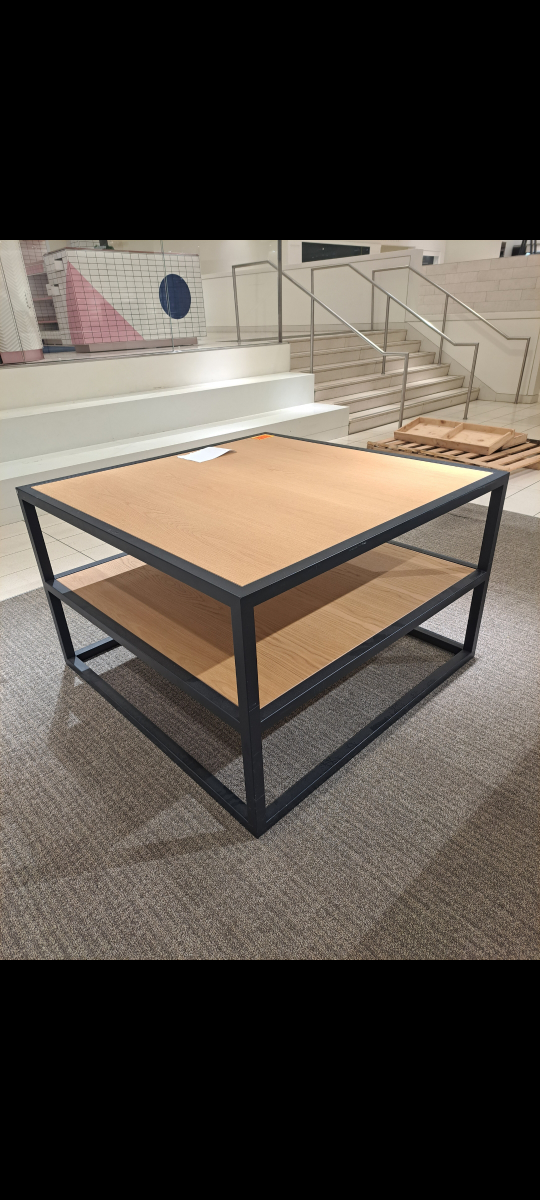Black Metal and Wood Side Table - photo 2