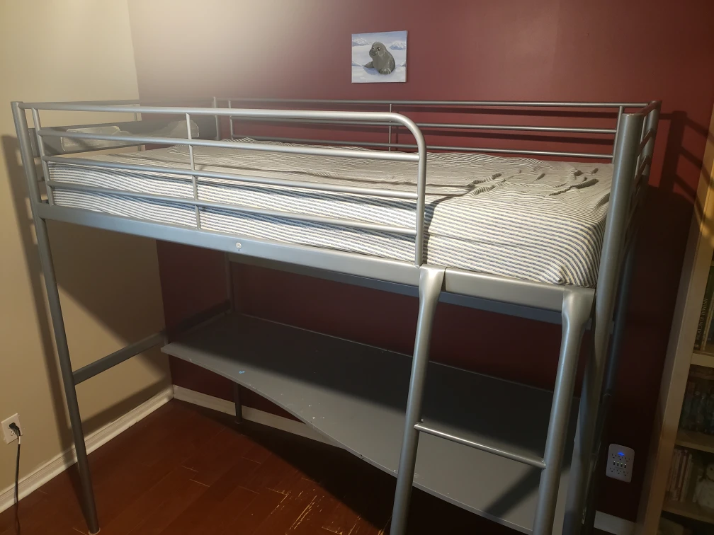 Ikea Metal Loft Bed with Desk - photo 3